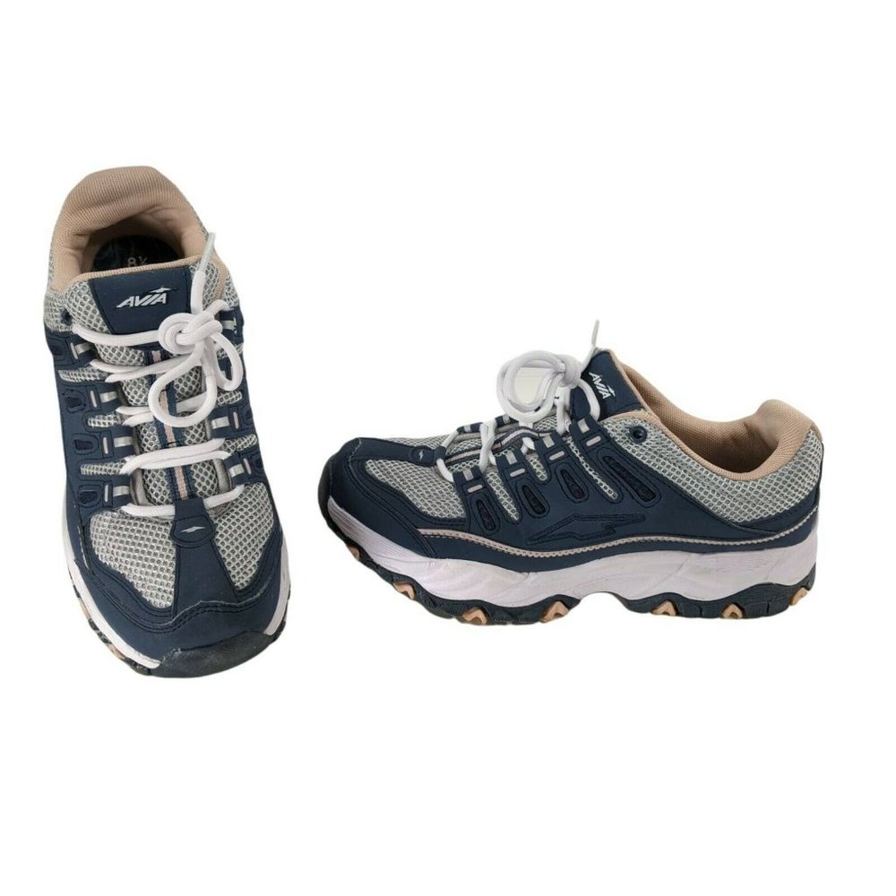 Avia Women's Elevate Athletic Walking Shoes Blue/ Pink/ White Low Top Size 8.5M